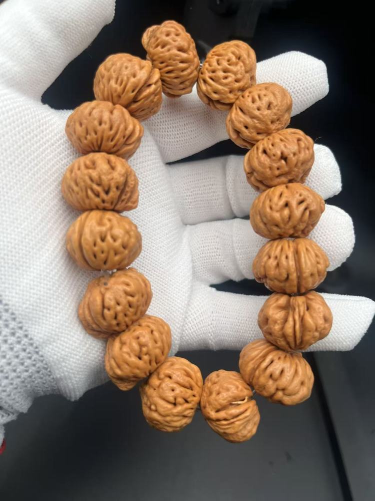 Flat Peach Pit Bodhi Bracelet | Natural Wrist Mala for Meditation & Collection