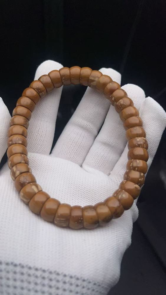 Golden Bowl Walnut Bracelet | Chinese Wenwan Patina Wrist Mala for Collection & Meditation