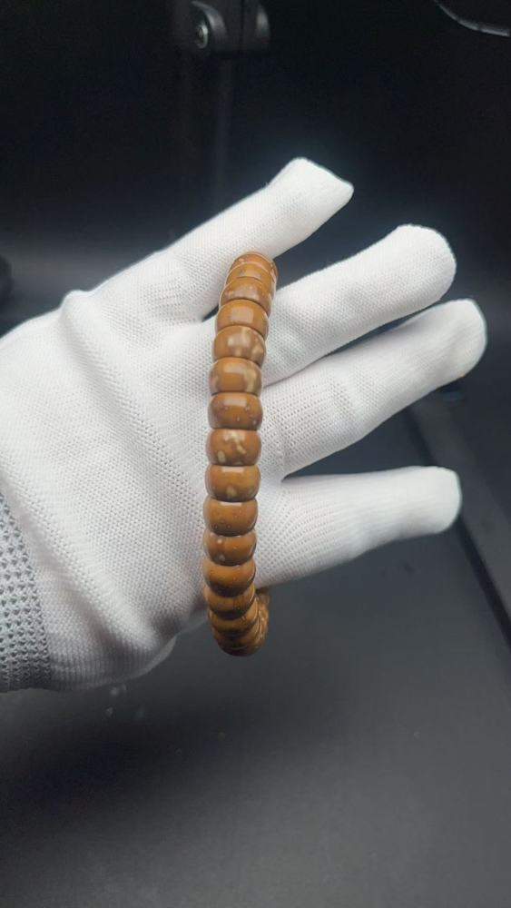 Golden Bowl Walnut Bracelet | Chinese Wenwan Patina Wrist Mala for Collection & Meditation