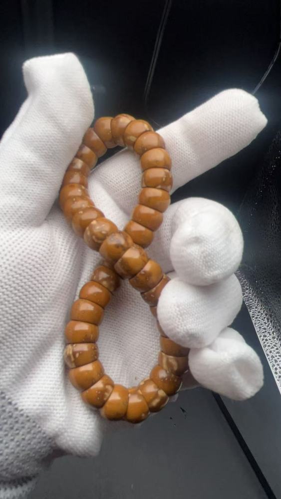 Golden Bowl Walnut Bracelet | Chinese Wenwan Patina Wrist Mala for Collection & Meditation
