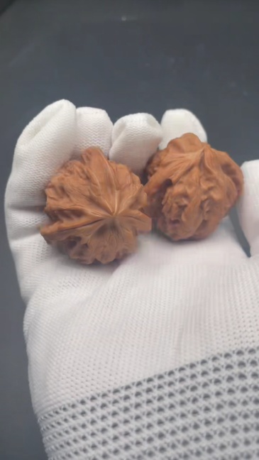 Premium Cao Dalong 3-Ridged Walnut Hand Pieces - Rare Collectible Wenwan Walnuts for Meditation & Collection