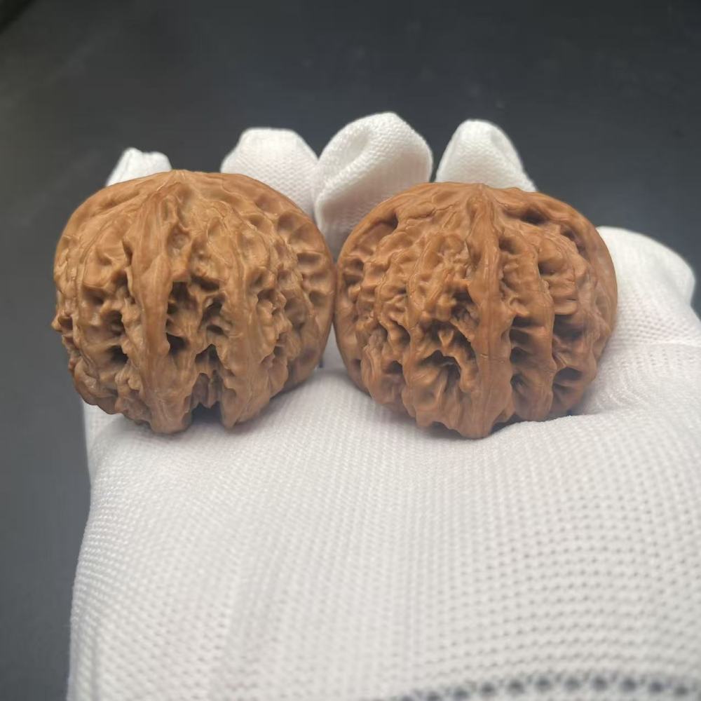 Premium Wild Buffalo Four-Edged Wenwan Walnut | Collectible Grade Hand-Matched Pair | Natural Old Tree Raw Material | High Patina Potential & Market Value