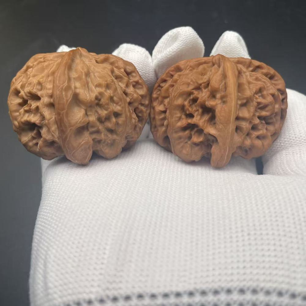 Premium Wild Buffalo Four-Edged Wenwan Walnut | Collectible Grade Hand-Matched Pair | Natural Old Tree Raw Material | High Patina Potential & Market Value