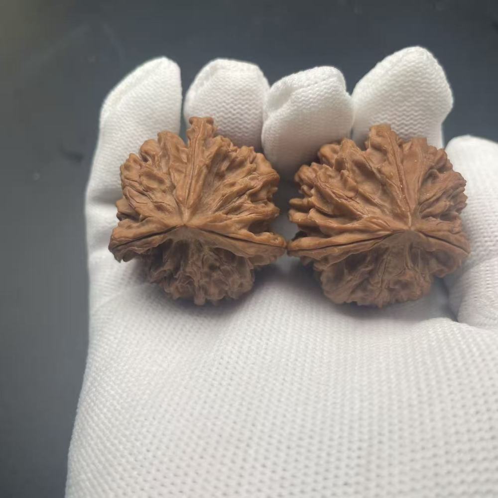 Premium Qinling 3-Ridged Wenwan Walnuts - Rare Wild Collectible Hand Pieces for Meditation & Investment