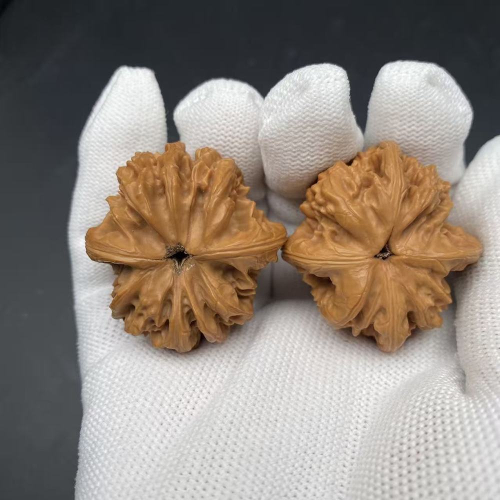 Natural Four-Edged Wenwan Walnuts from Xiayunling | Collectible Matching Pair | Handheld Decompression Fidget Toy | Rare Handicraf