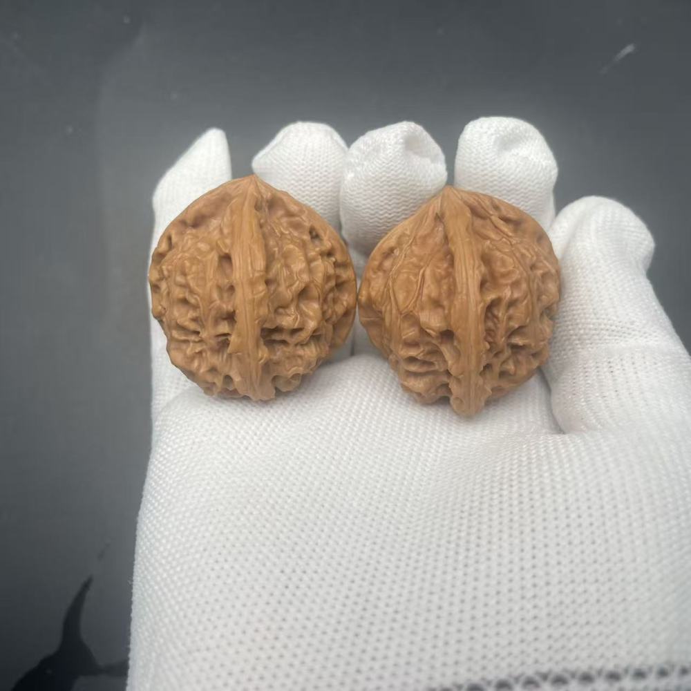 Imperial Seal Four-Ridge Wenwan Walnuts, Collectible Grade Natural Wild Ma Walnut, Hand Therapy Stress Relief Toy, Oriental Cultural Collectible