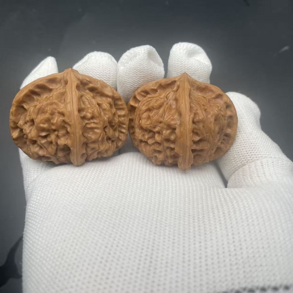 Imperial Seal Four-Ridge Wenwan Walnuts, Collectible Grade Natural Wild Ma Walnut, Hand Therapy Stress Relief Toy, Oriental Cultural Collectible