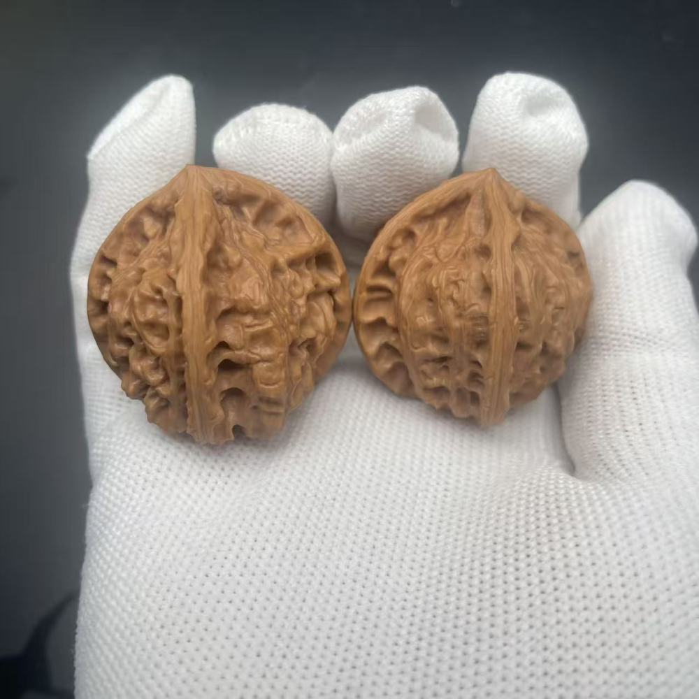 Imperial Seal Four-Ridge Wenwan Walnuts, Collectible Grade Natural Wild Ma Walnut, Hand Therapy Stress Relief Toy, Oriental Cultural Collectible