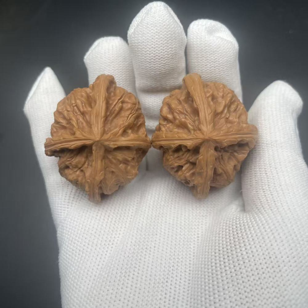 Imperial Seal Four-Ridge Wenwan Walnuts, Collectible Grade Natural Wild Ma Walnut, Hand Therapy Stress Relief Toy, Oriental Cultural Collectible