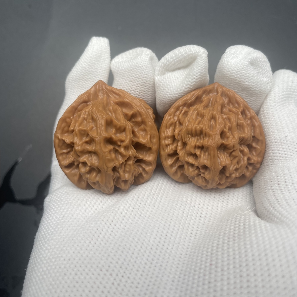 Dragon Scale Pattern Three-Ridge Chinese Walnuts - Premium Handcrafted Wenwan Collectibles for Stress Relief & Investment