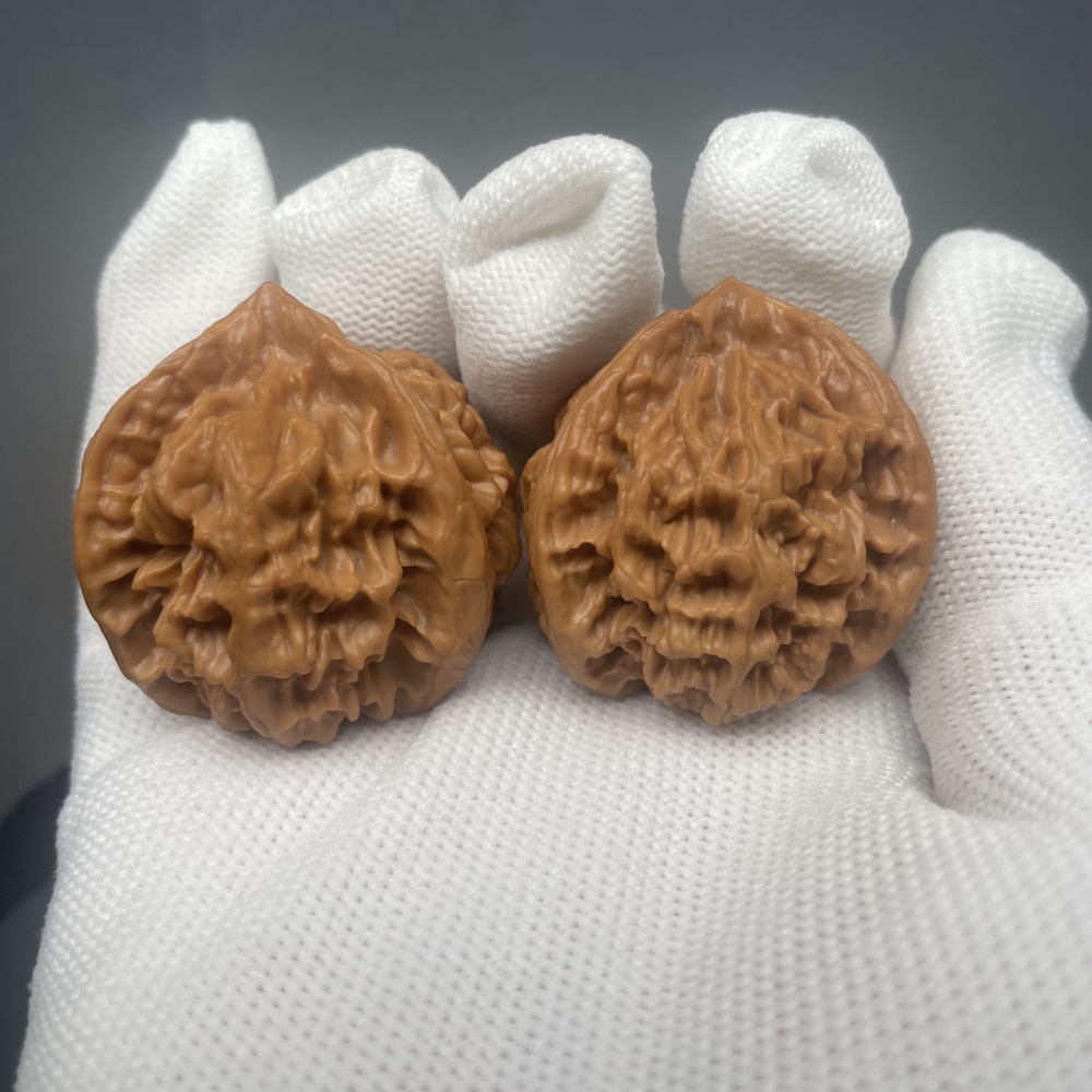 Dragon Scale Pattern Three-Ridge Chinese Walnuts - Premium Handcrafted Wenwan Collectibles for Stress Relief & Investment