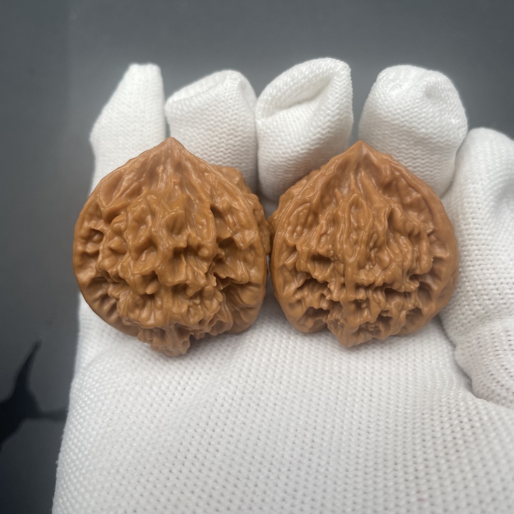 Dragon Scale Pattern Three-Ridge Chinese Walnuts - Premium Handcrafted Wenwan Collectibles for Stress Relief & Investment