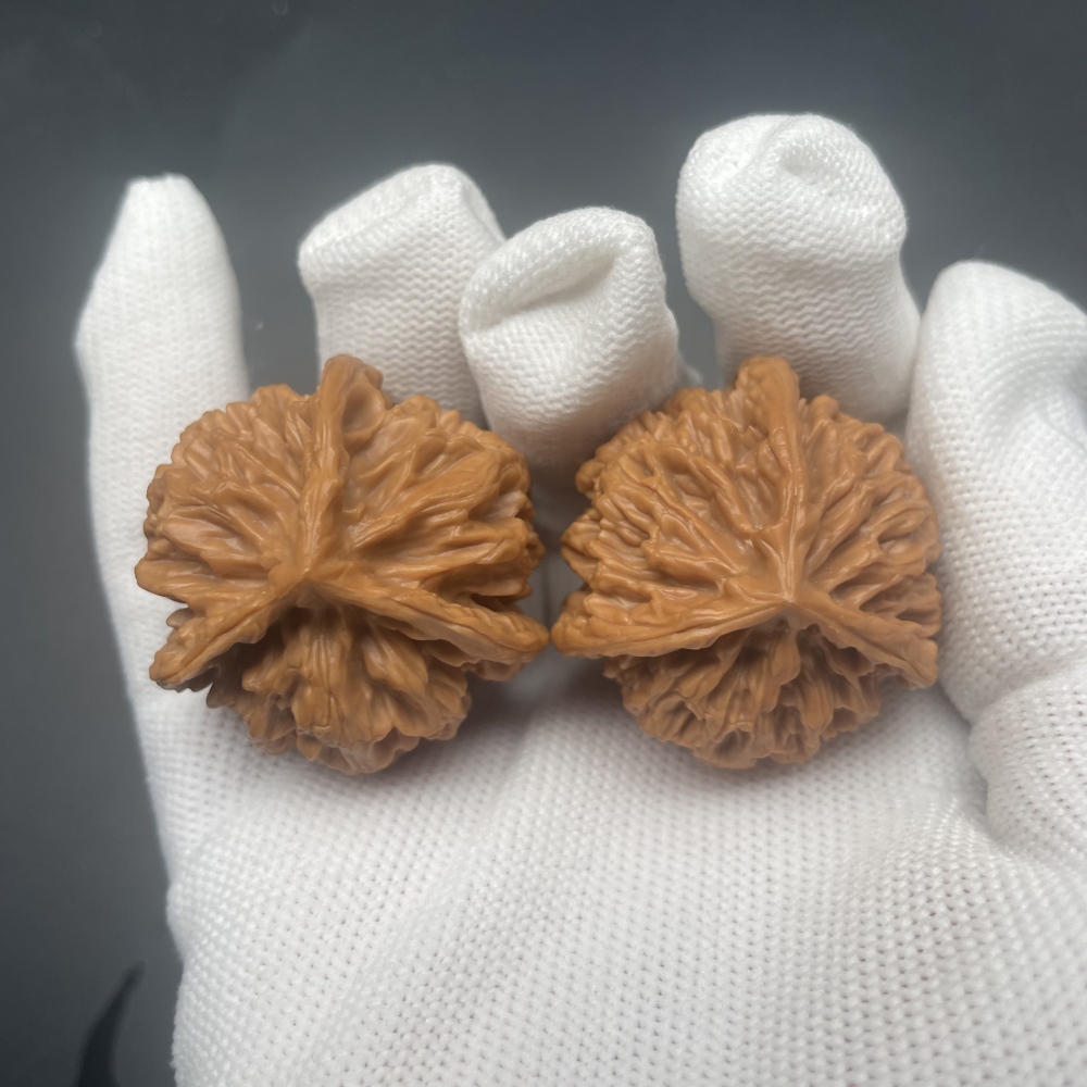 Dragon Scale Pattern Three-Ridge Chinese Walnuts - Premium Handcrafted Wenwan Collectibles for Stress Relief & Investment