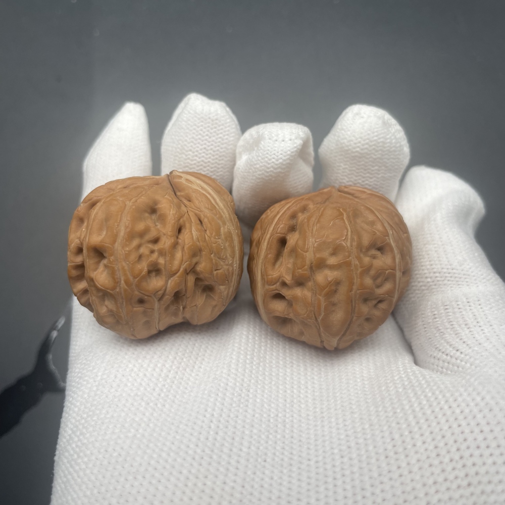 Rare Four-Sided Pinggu Yuanbao Wenwan Walnuts - Handmade Chinese Collectible Fidget Toys for Stress Relief & Hand Health
