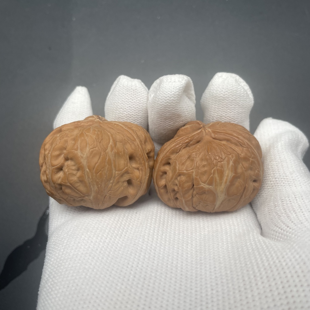 Rare Four-Sided Pinggu Yuanbao Wenwan Walnuts - Handmade Chinese Collectible Fidget Toys for Stress Relief & Hand Health