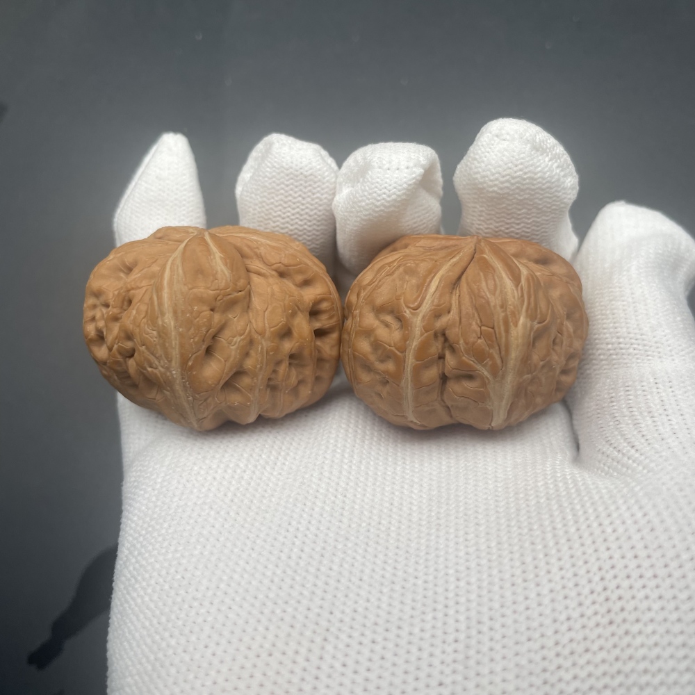 Rare Four-Sided Pinggu Yuanbao Wenwan Walnuts - Handmade Chinese Collectible Fidget Toys for Stress Relief & Hand Health