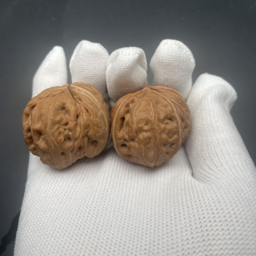 Rare Four-Sided Pinggu Yuanbao Wenwan Walnuts - Handmade Chinese Collectible Fidget Toys for Stress Relief & Hand Health