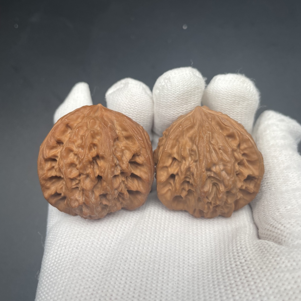 Nanjiang Stone Three-Ridges Wenwan Walnuts | Rare Natural Wild Collectibles | Hand Exercise Stress Relief Massage Walnuts | Oriental Culture Collectible Ornament
