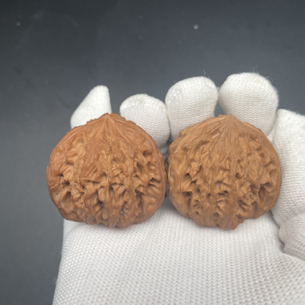 Nanjiang Stone Three-Ridges Wenwan Walnuts | Rare Natural Wild Collectibles | Hand Exercise Stress Relief Massage Walnuts | Oriental Culture Collectible Ornament