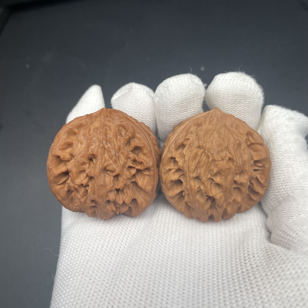 Nanjiang Stone Three-Ridges Wenwan Walnuts | Rare Natural Wild Collectibles | Hand Exercise Stress Relief Massage Walnuts | Oriental Culture Collectible Ornament