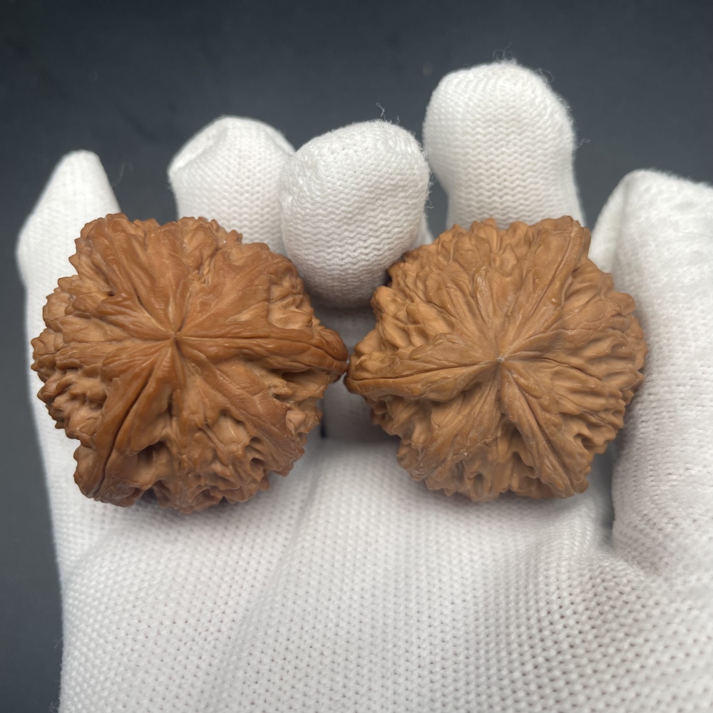 Nanjiang Stone Three-Ridges Wenwan Walnuts | Rare Natural Wild Collectibles | Hand Exercise Stress Relief Massage Walnuts | Oriental Culture Collectible Ornament