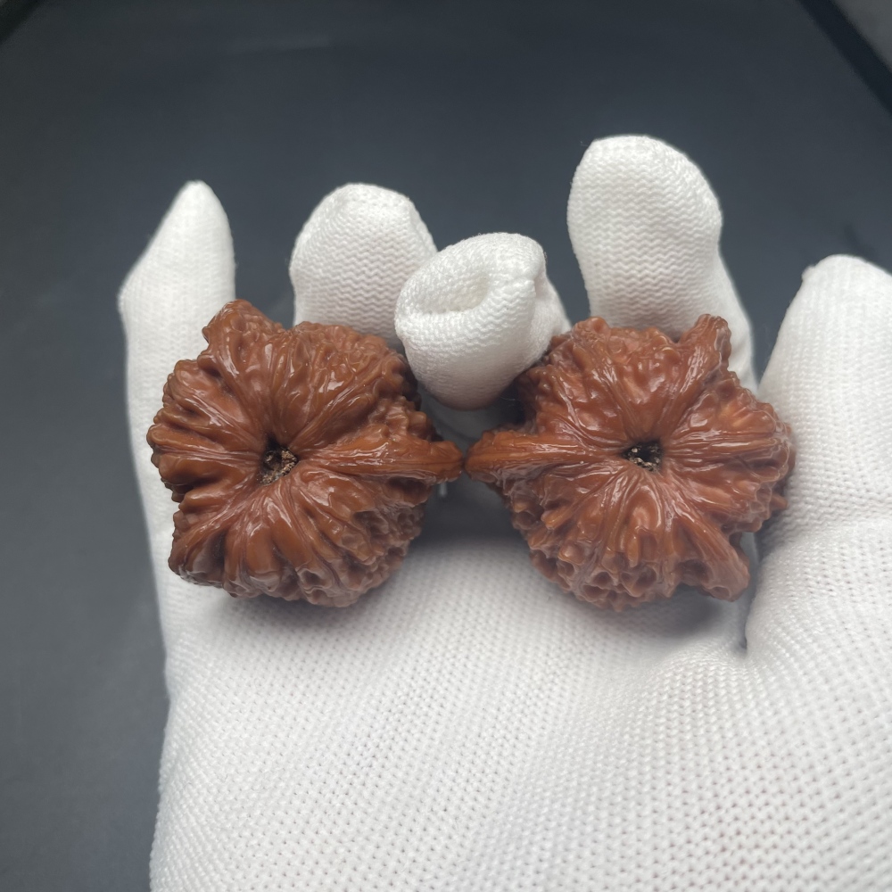 20-Year Hand-Played Hydrangea Three-Ridges Wenwan Walnuts | Natural Aged Jade-like Patina | Rare Collectible Hand Exercise Stress Relief Ornament | Oriental Heirloom Elegance