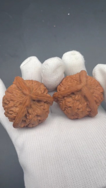 Premium Yuxi Three-Ridge Chinese Wenwan Walnuts for Collection & Hand Exercise