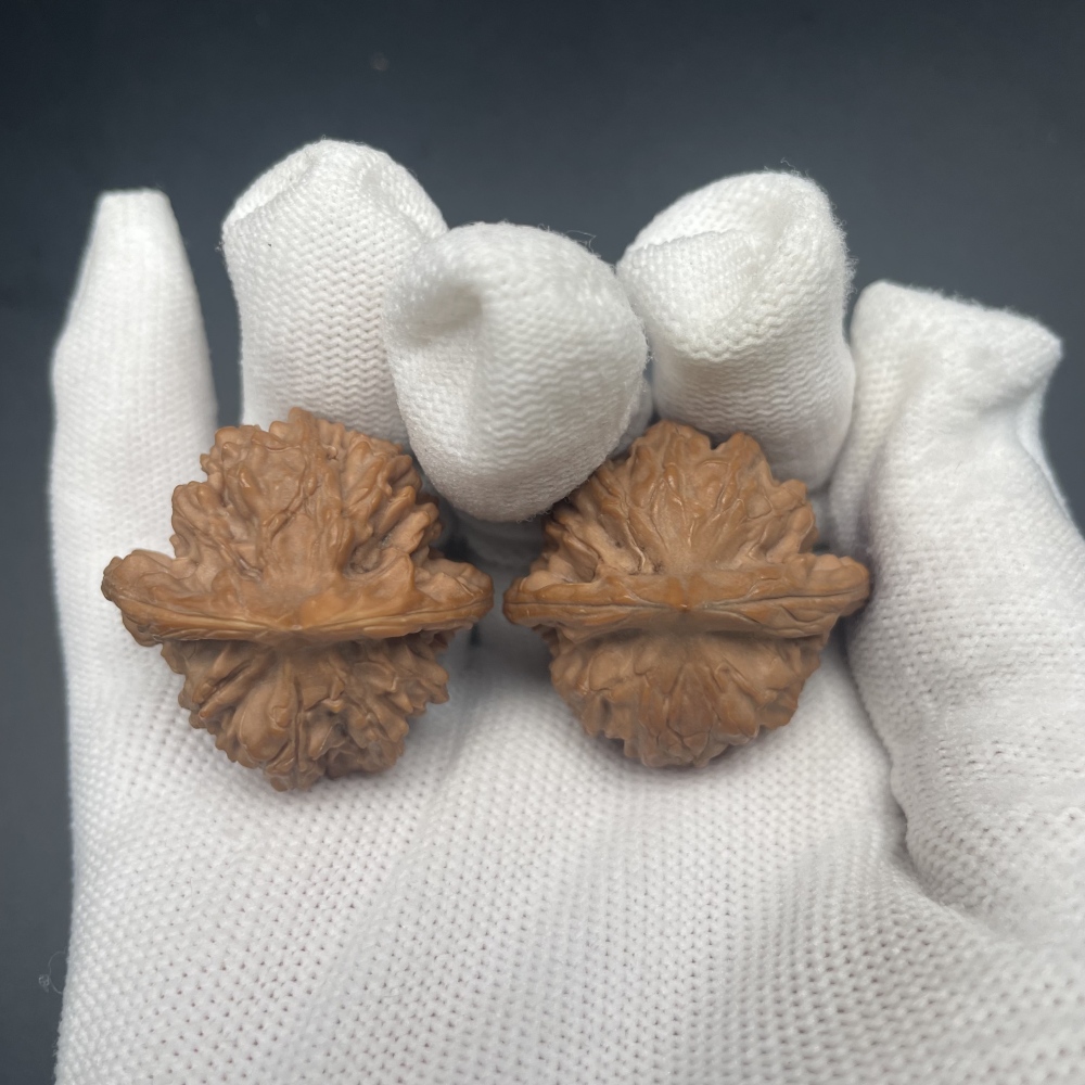 A Pair of Natural Unusual Chinese Art Walnuts | Rare Pattern Palm Exercise Collectibles | Stress Relief Hand Massager | Oriental Spiritual Decor