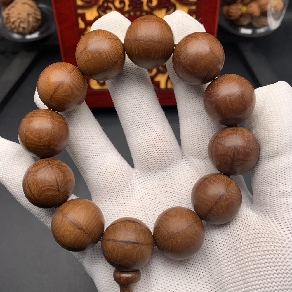 Natural Rosewood Beaded Bracelet, Handmade Wooden Fidget Jewelry for Stress Relief & Daily Calm