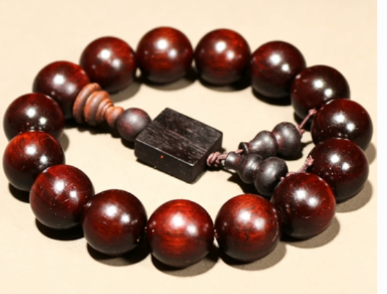 Natural Rosewood Beaded Bracelet, Handmade Wooden Fidget Jewelry for Stress Relief & Daily Calm