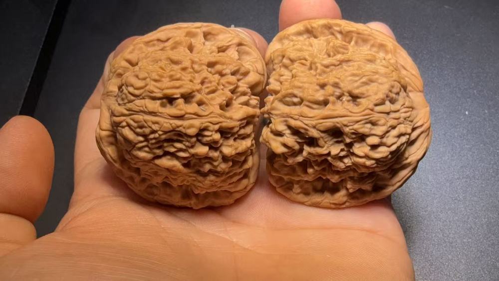 Natural Nanjing Stone-Texture Walnut Pair for Hand Exercise & Collection  Natural Stone-Texture Hand Therapy Walnut Pair – Aged Red Patina Collectible Walnuts
