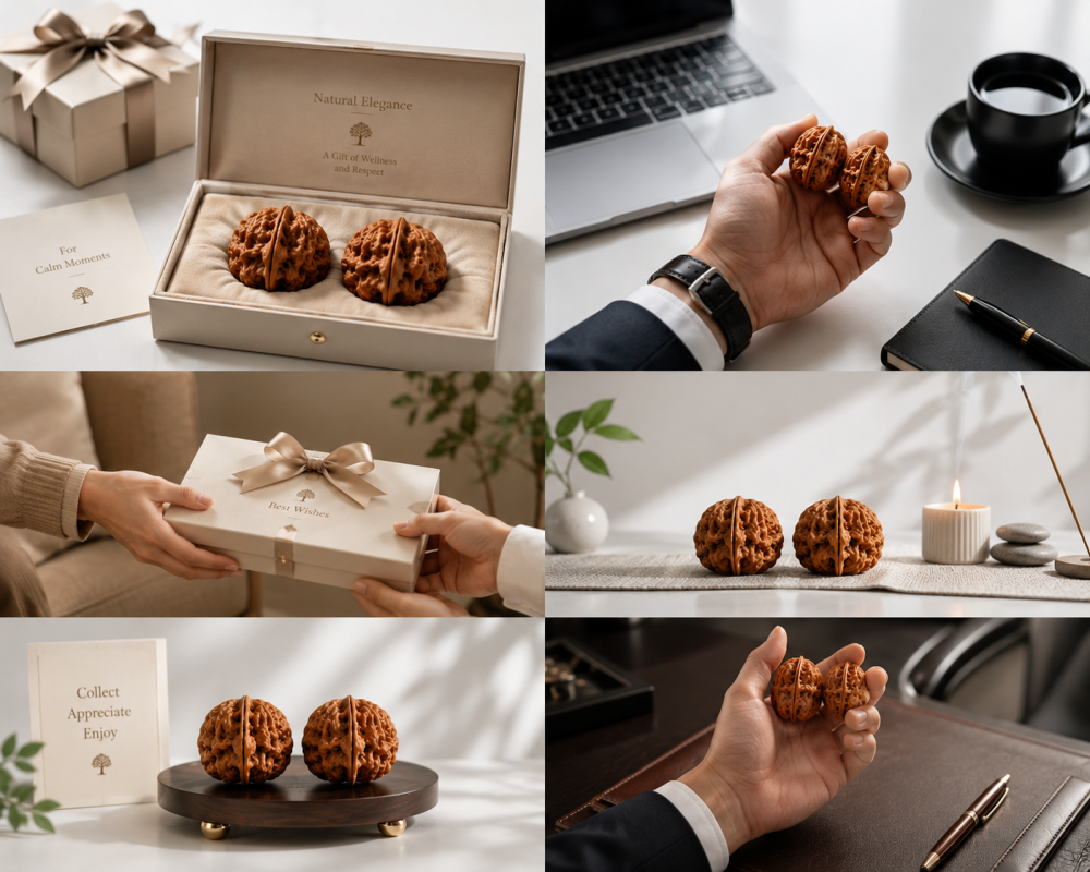 A Pair of Premium Natural Hand Exercise Walnut Balls, Stress Relief Hand Massage Ornaments, Collectible Rare Natural Craft Walnuts for Desk Decor & Meditation