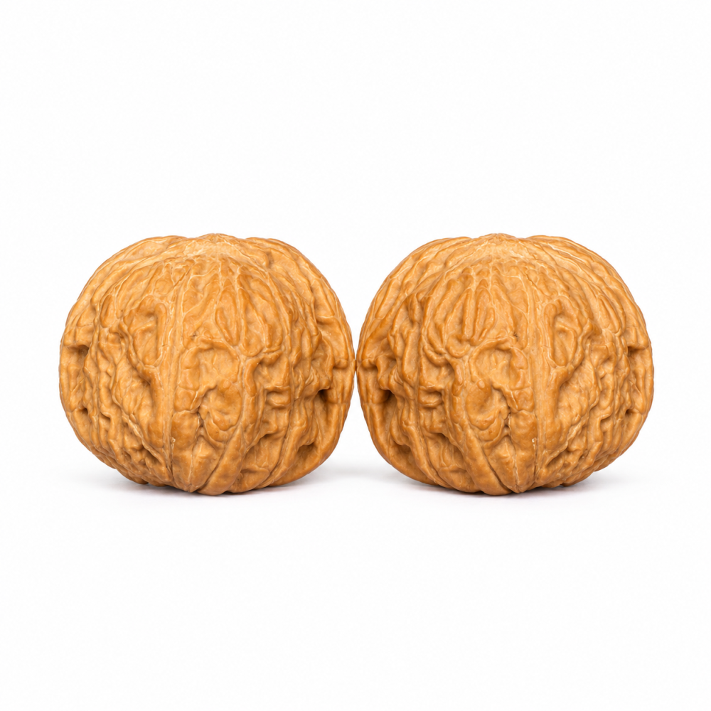 Flat Pan Two-Ridge Chinese Cultural Play Walnuts, Natural Wild Lion Head Stress Relief Hand Balls, Chinese Desktop Decorations, Playable Collectibles with Natural Patina