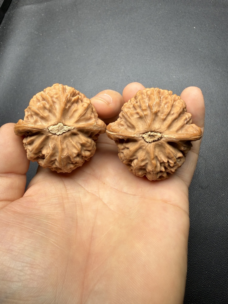 44mm Imperial Lantern Carved Wenwan Walnut Pair, Custom Laser Engraved Natural Raw Skin Hand Play Collectible Stress Relief Gift Wholesale