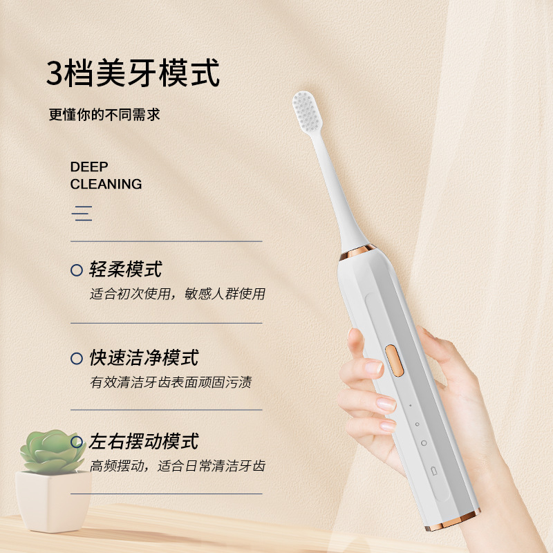 Cross-border smart sonic electric toothbrush adult couple home waterproof soft bristle electric toothbrush gift wholesale