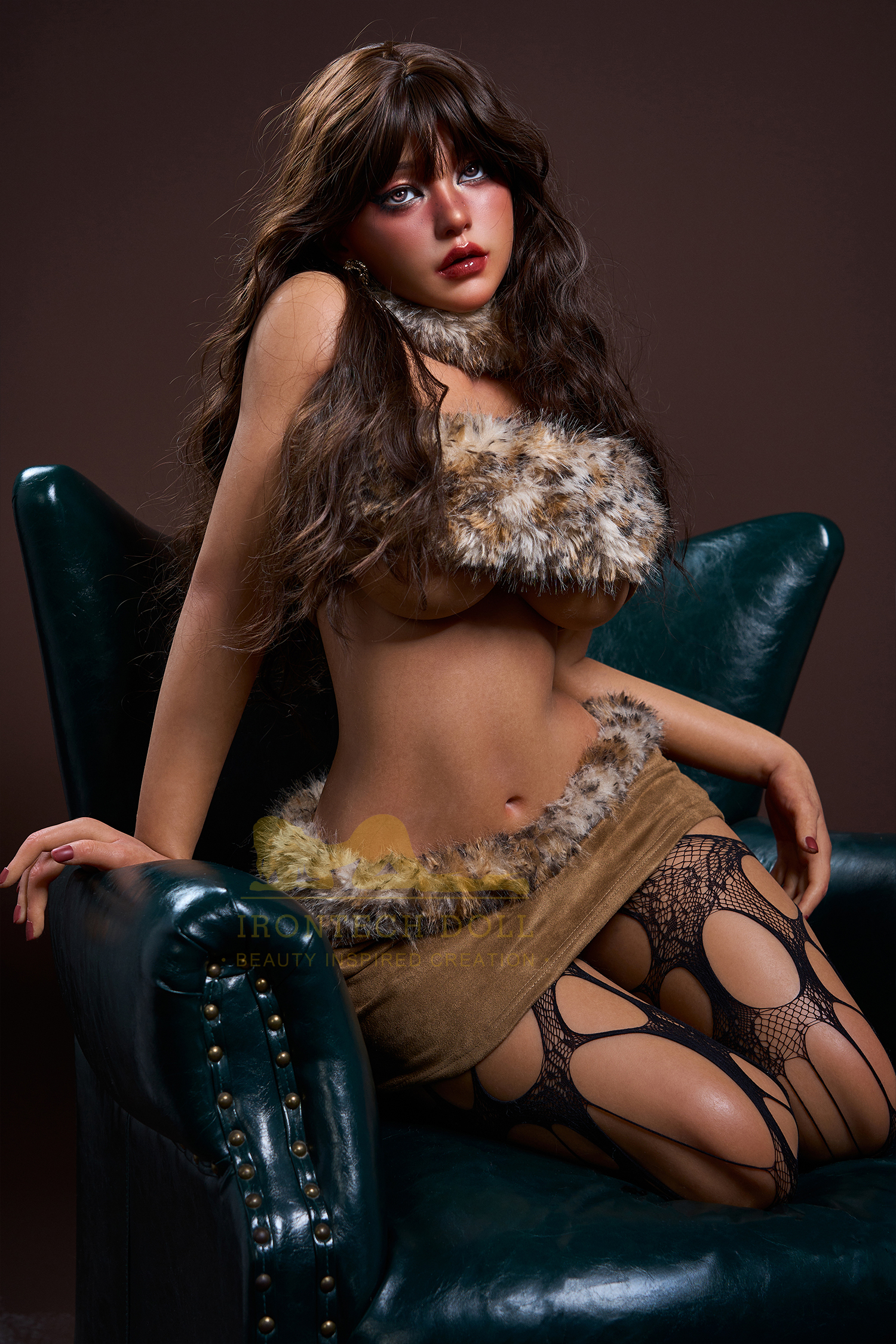 IRONTECH DOLL® 164CM (5.38') S40 Dark tanned Leopard Silicone Sex Doll