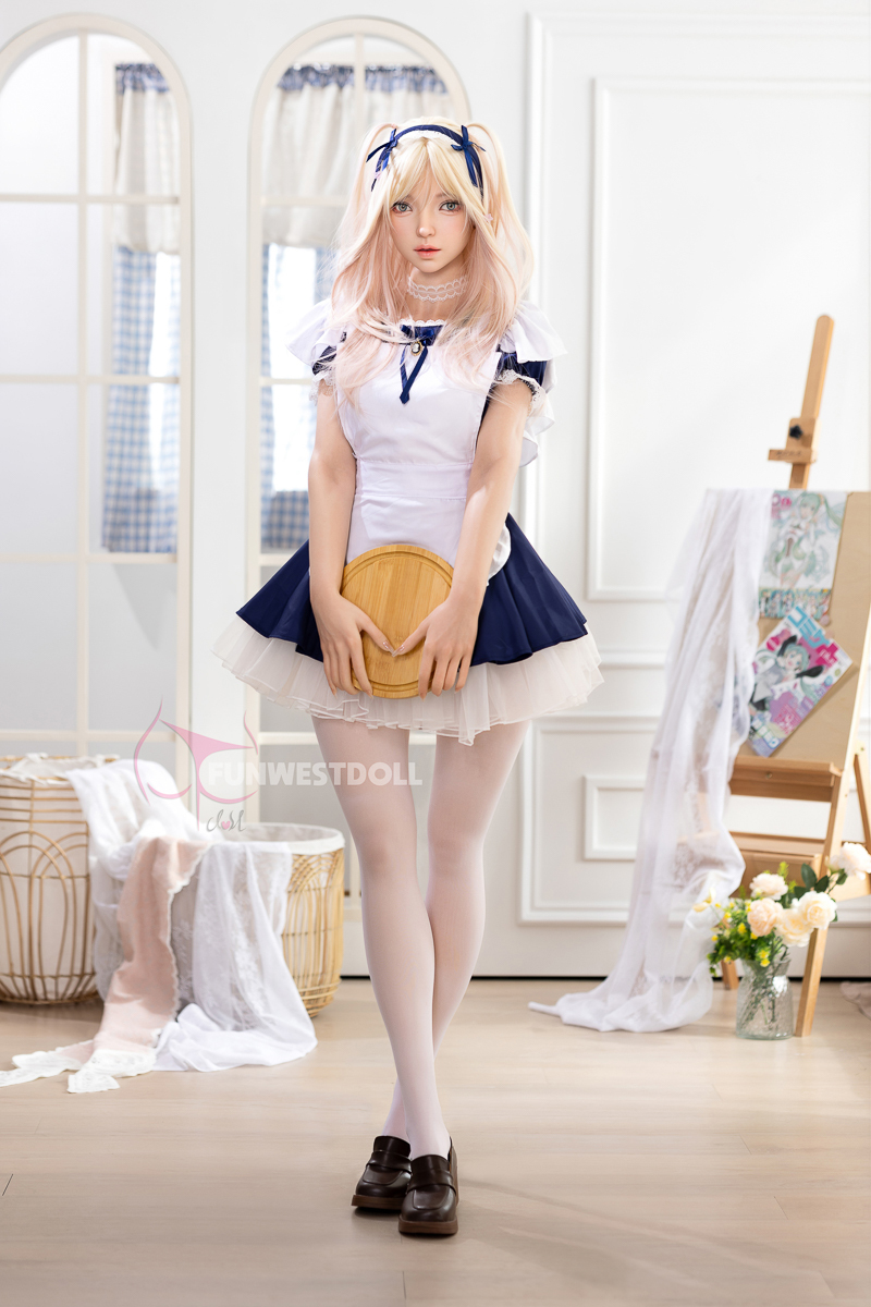 Funwest® 159cm (5.22’) A Cup ROS Head Silicone Sex Doll Giselle