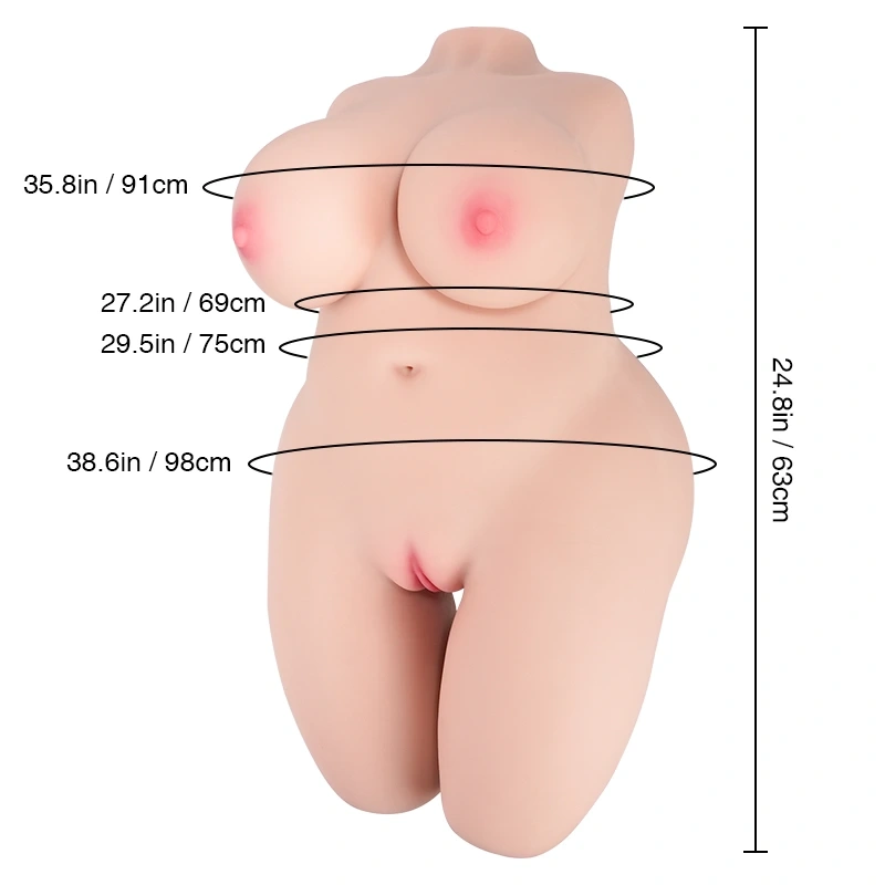 Tantaly® Freya: 63cm (24.8”) 54.5lbs TPE BBW Big Tits Love Sex Doll Torso with Tantabosom, In Stock (US, CA & EU-Only)