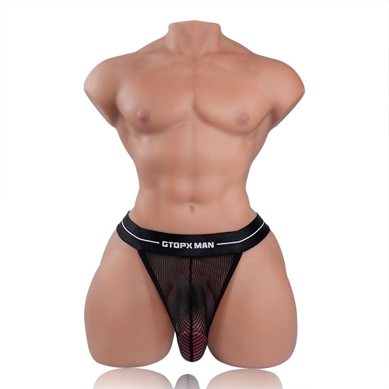 Tantaly® Mark Pro: 58cm (22.8”) 36.4lbs TPE Male Sex Doll Torso with Three Silicone Removable Dildos, In Stock