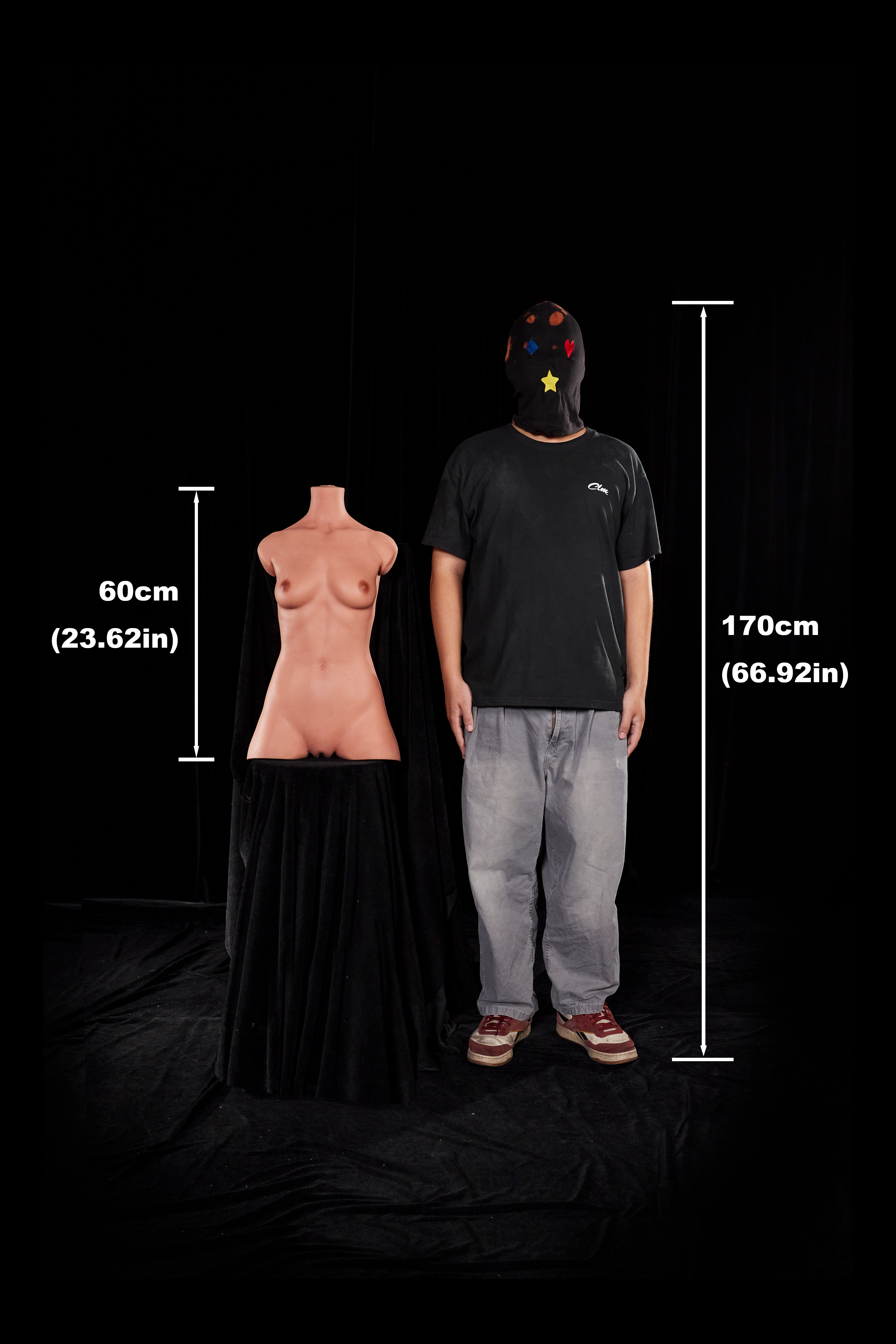 CLM® 60cm (2ft) AA-Cup Ultra Lightweight Silicone Sex Torso 661# ,  ULW Series