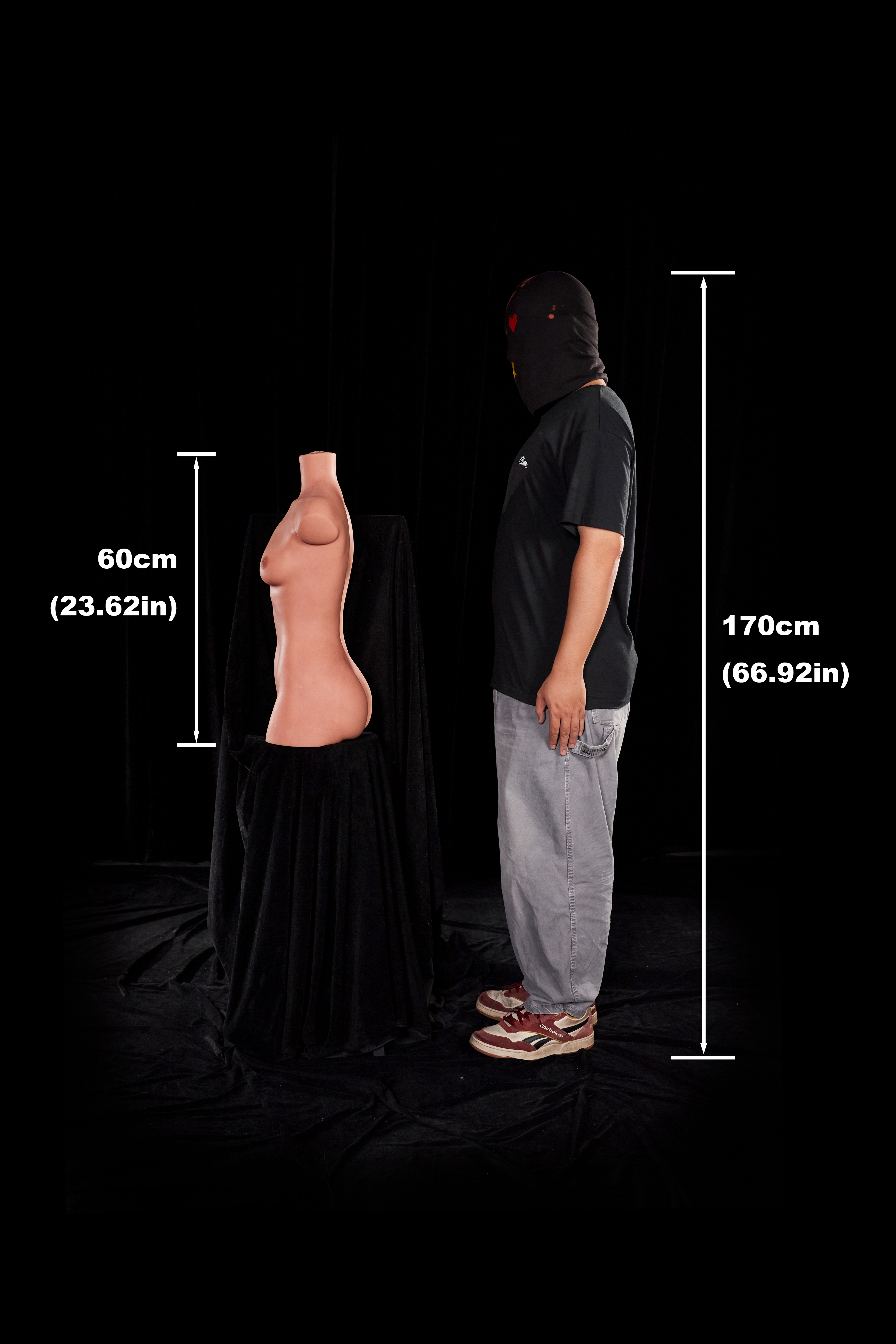 CLM® 60cm (2ft) AA-Cup Ultra Lightweight Silicone Sex Torso 661# ,  ULW Series