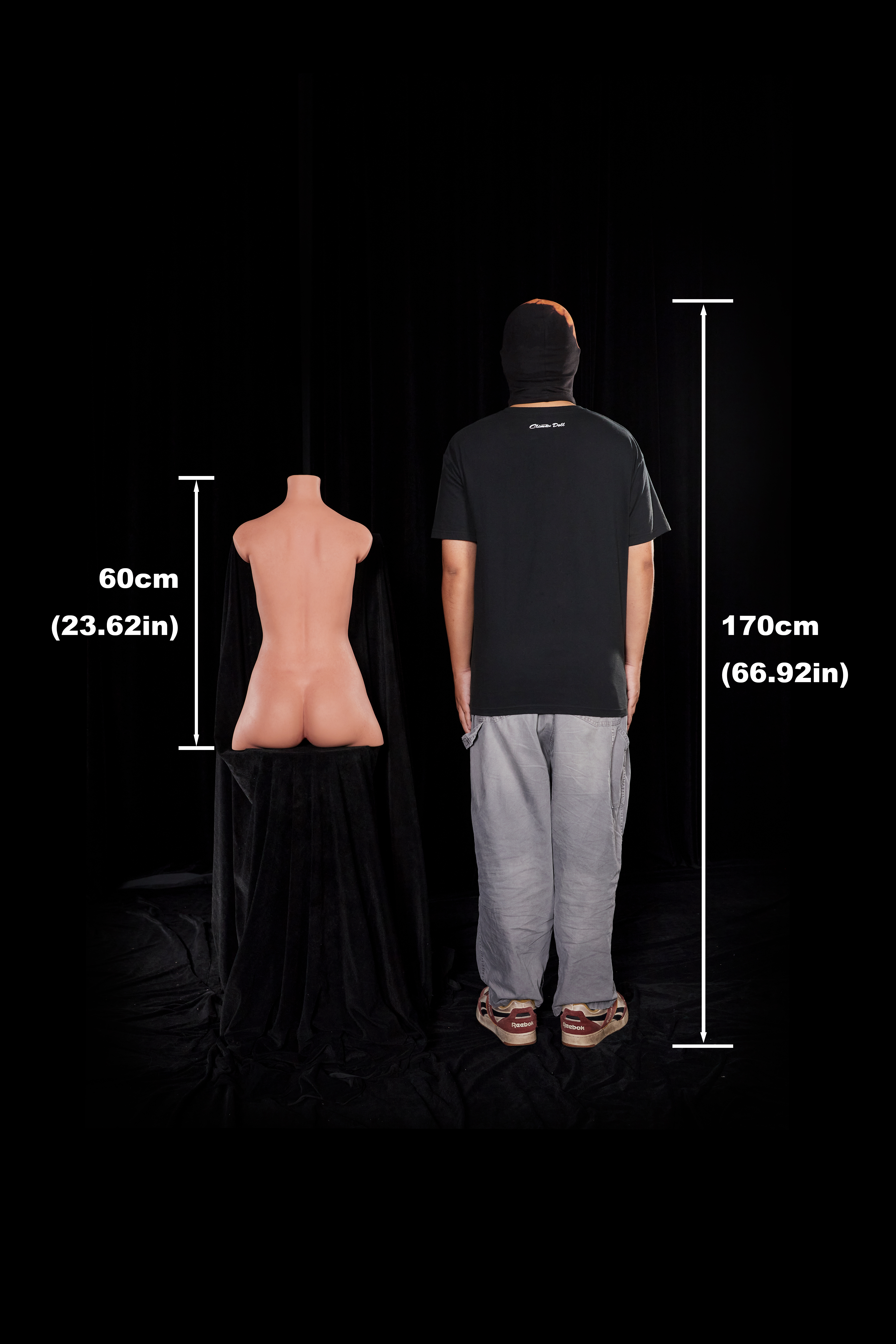 CLM® 60cm (2ft) AA-Cup Ultra Lightweight Silicone Sex Torso 661# ,  ULW Series