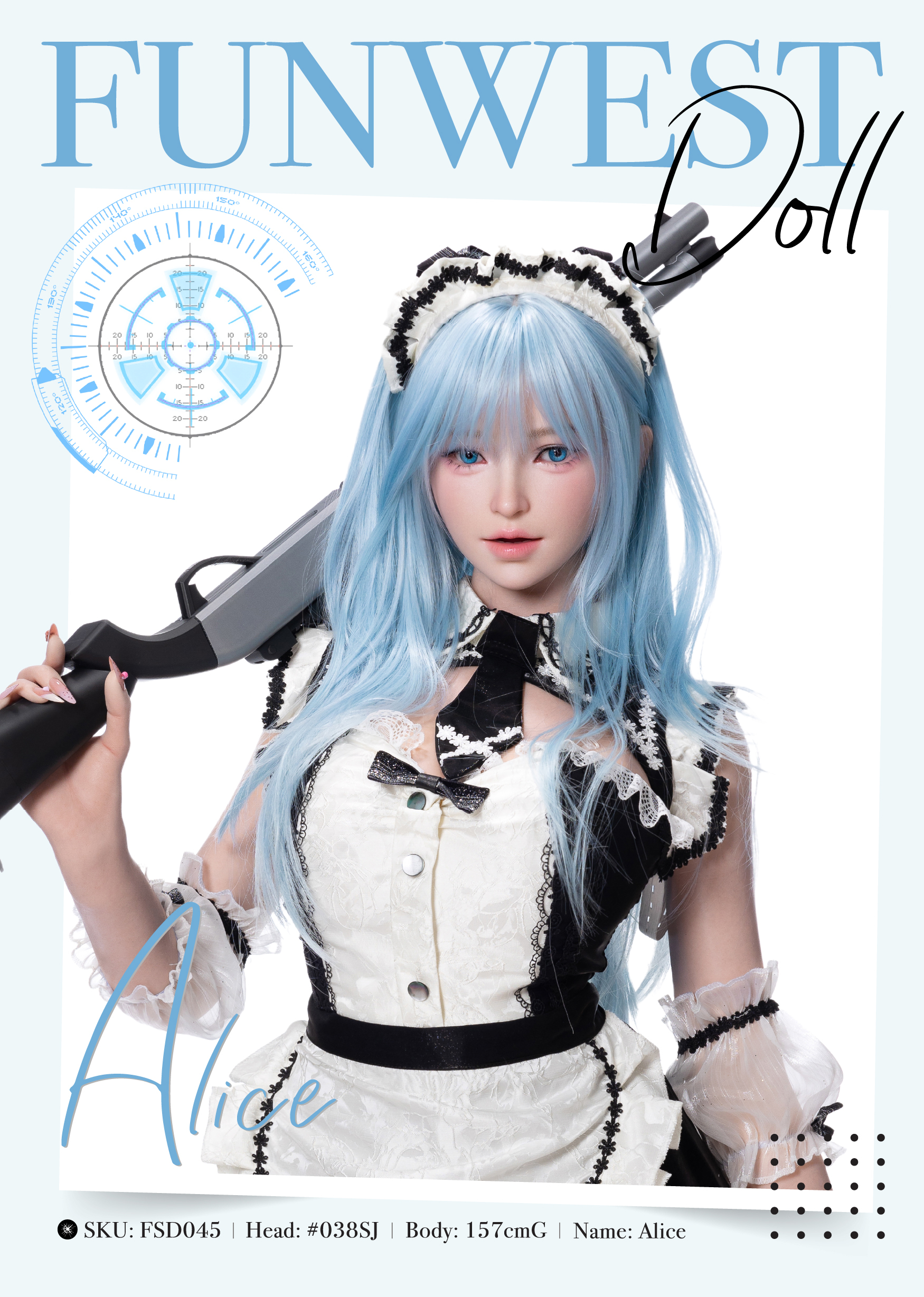 Funwest® 157cm (5.15’) G Cup ROS Head Real Skin Texture Silicone Sex Doll Alice
