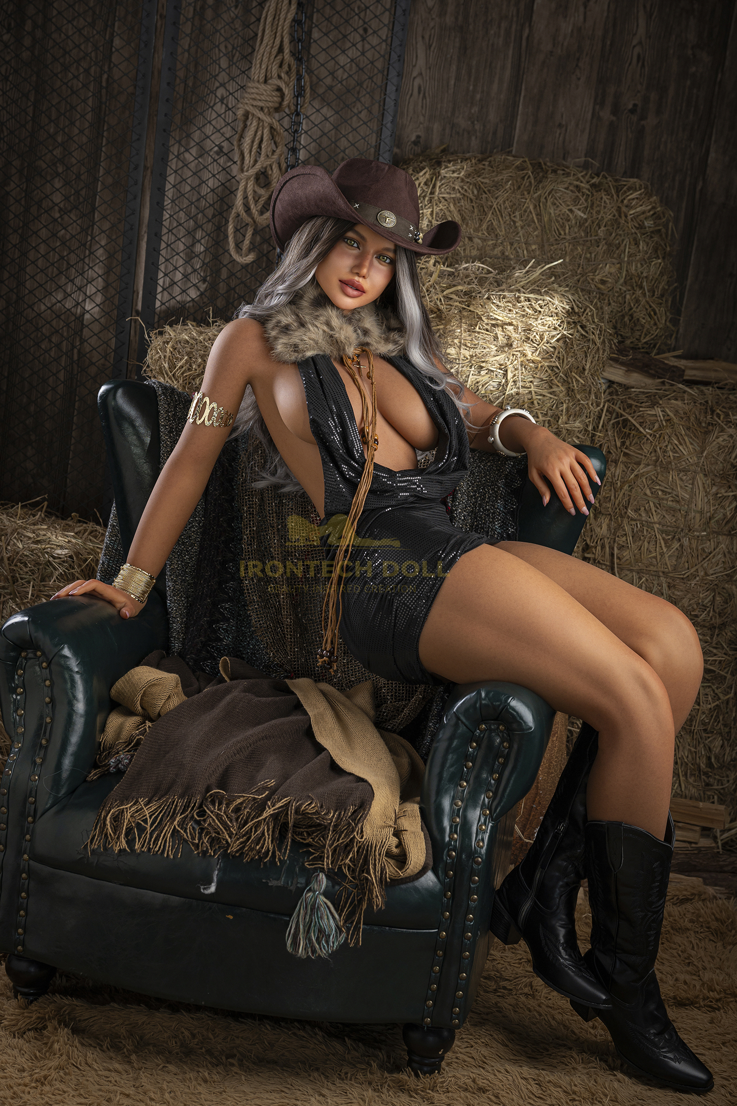 IRONTECH DOLL® 164CM (5.38') S13 Celine ROS MAX Dark Tanned Silicone Sex Doll