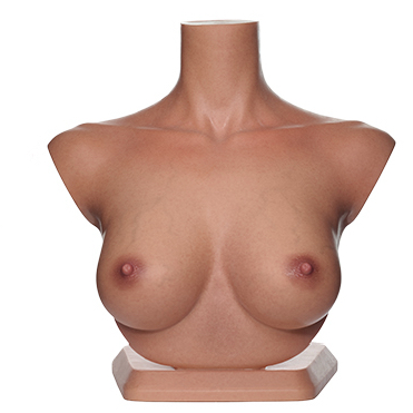 Realistic Bust Stand-Tanned