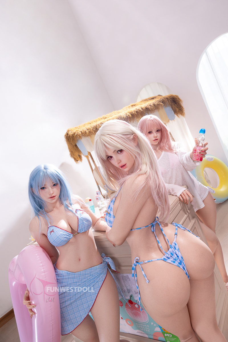 Funwest® 157cm (5.15’) G Cup Real Skin Texture Silicone Sex Doll White Lily