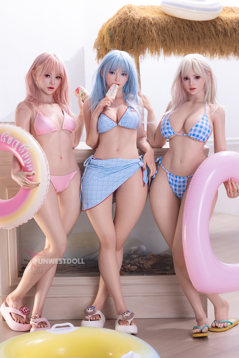 Funwest® 157cm (5.15’) G Cup Real Skin Texture Silicone Sex Doll White Lily