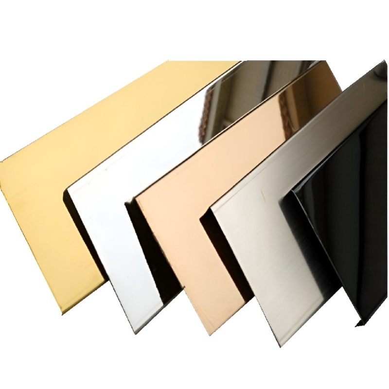 Custom 201 304 Material Gold Mirror Colored Stainless Steel Sheet