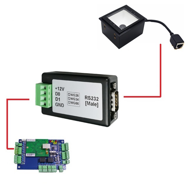 Wiegand to RS232 converter（DB9 Male connector)