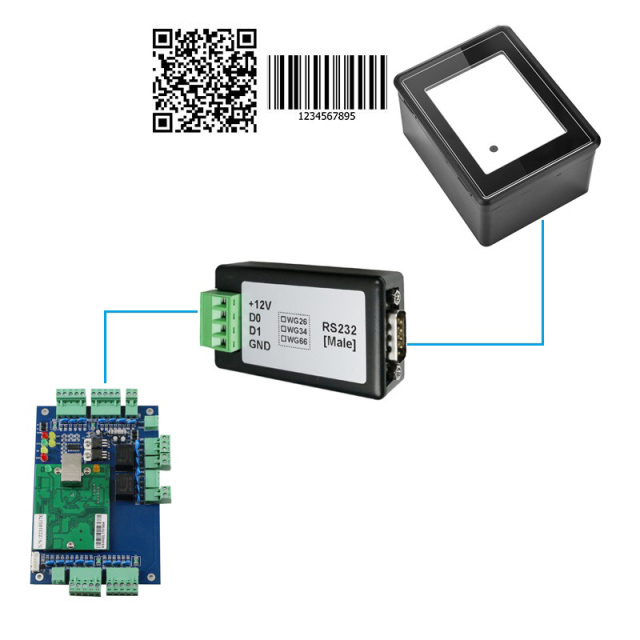 Wiegand to RS232 converter（DB9 Male connector)